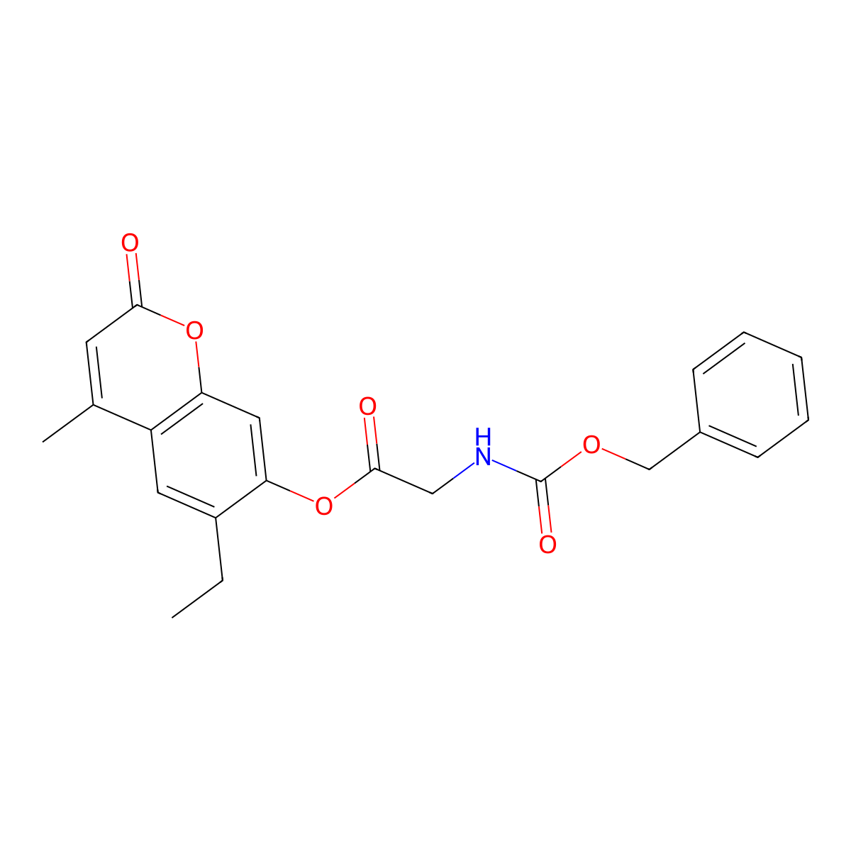 6-ethyl-4-methyl-2-oxo-2H-chromen-7-yl 2-{[(benzyloxy)carbonyl]amino}acetate molecular structure, CAS 321687-33-6