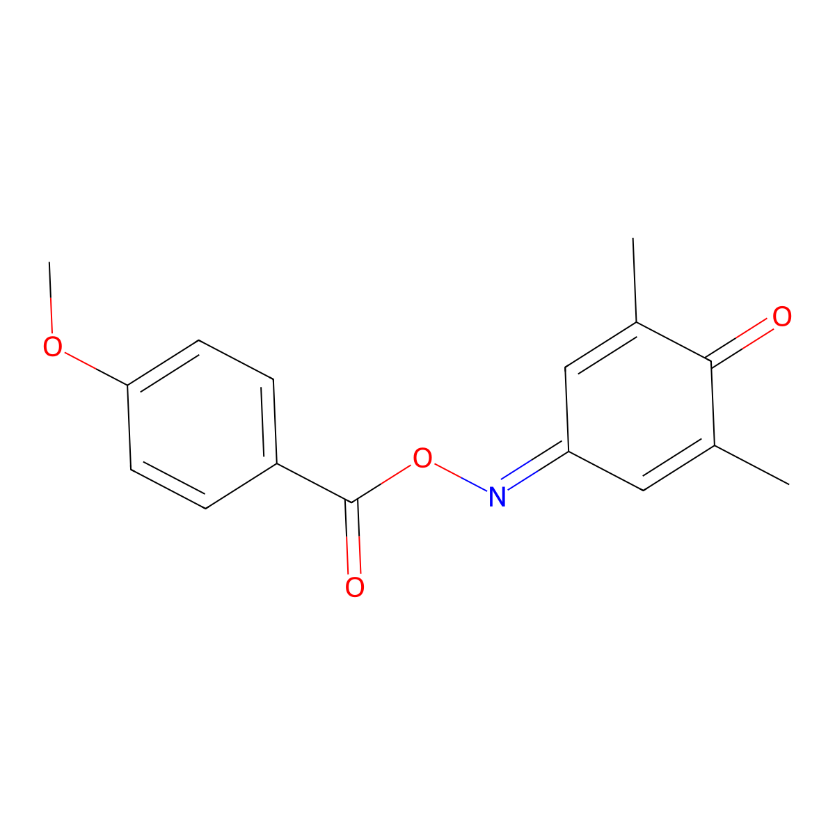 4-(((4-Methoxybenzoyl)oxy)imino)-2,6-dimethylcyclohexa-2,5-dienone molecular structure, CAS 321687-73-4
