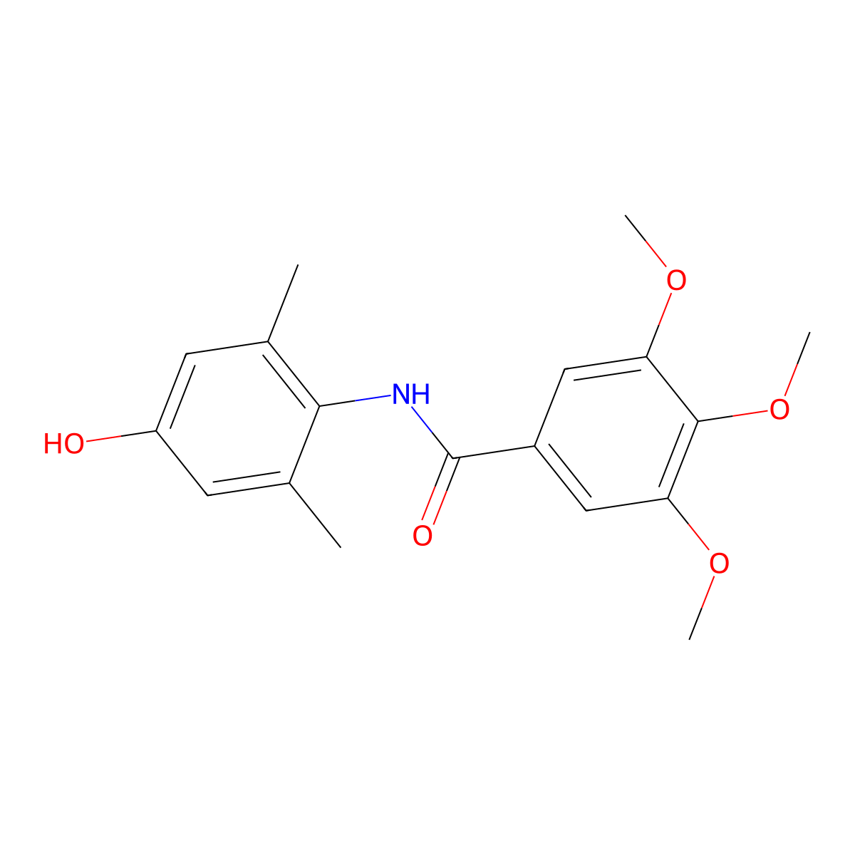 N-(4-hydroxy-2,6-dimethylphenyl)-3,4,5-trimethoxybenzamide molecular structure, CAS 321688-23-7