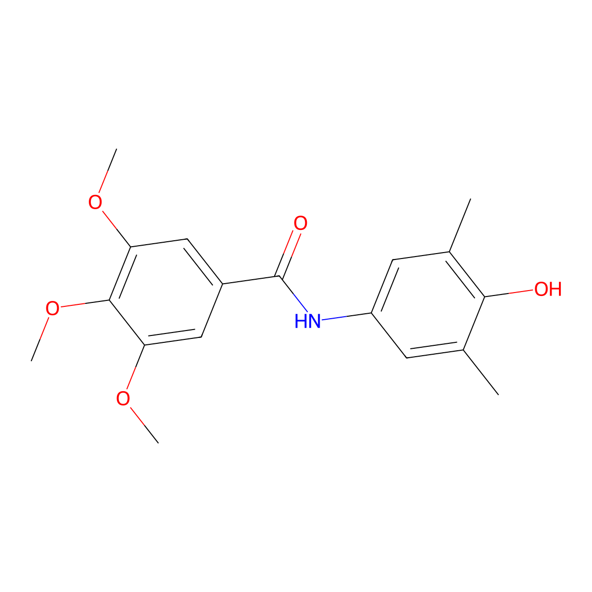 N-(4-hydroxy-3,5-dimethylphenyl)-3,4,5-trimethoxybenzamide molecular structure, CAS 321688-24-8