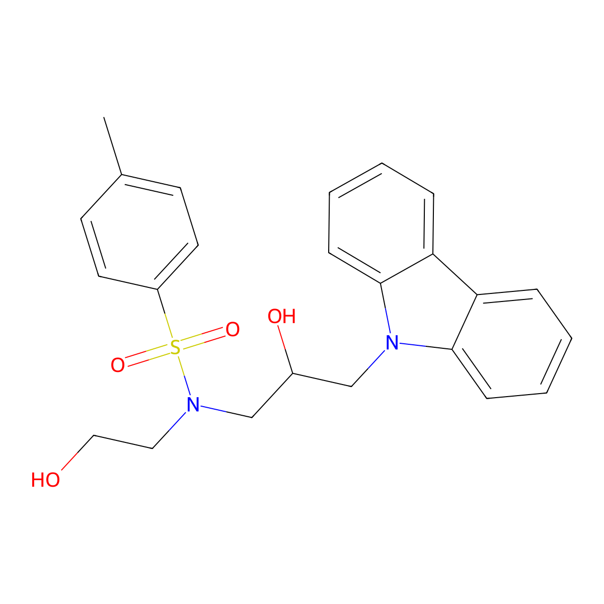 N-(3-(9H-carbazol-9-yl)-2-hydroxypropyl)-N-(2-hydroxyethyl)-4-methylbenzenesulfonamide molecular structure, CAS 321689-22-9