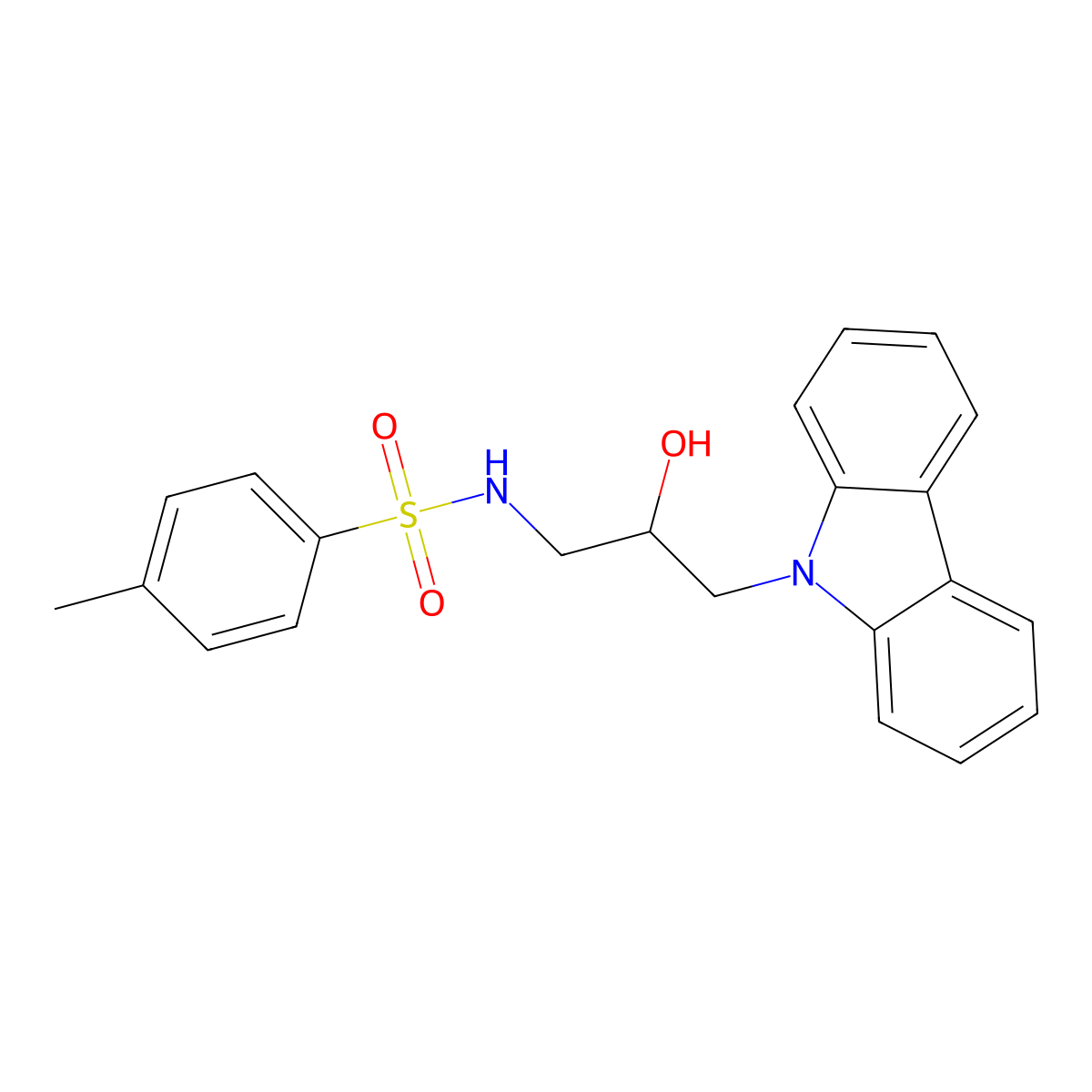 N-(3-Carbazol-9-yl-2-hydroxy-propyl)-4-methyl-benzenesulfonamide molecular structure, CAS 321689-23-0
