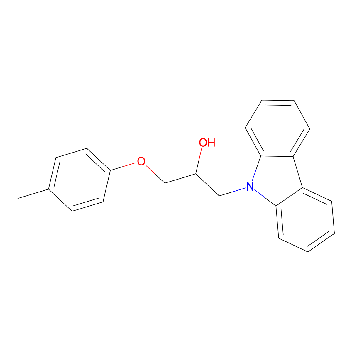1-Carbazol-9-yl-3-(4-methylphenoxy)propan-2-ol molecular structure, CAS 321689-27-4