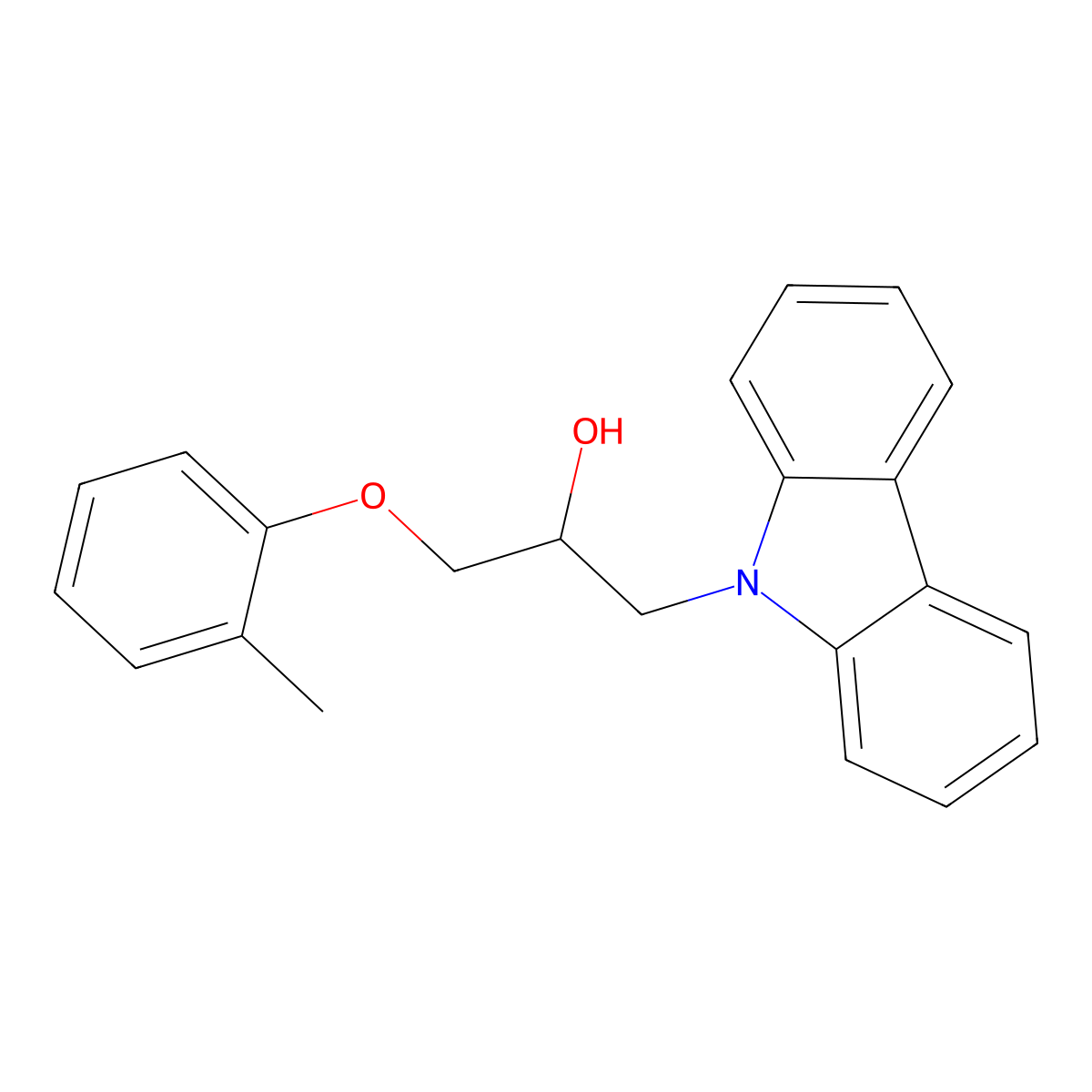 1-Carbazol-9-yl-3-(2-methylphenoxy)propan-2-ol molecular structure, CAS 321689-28-5