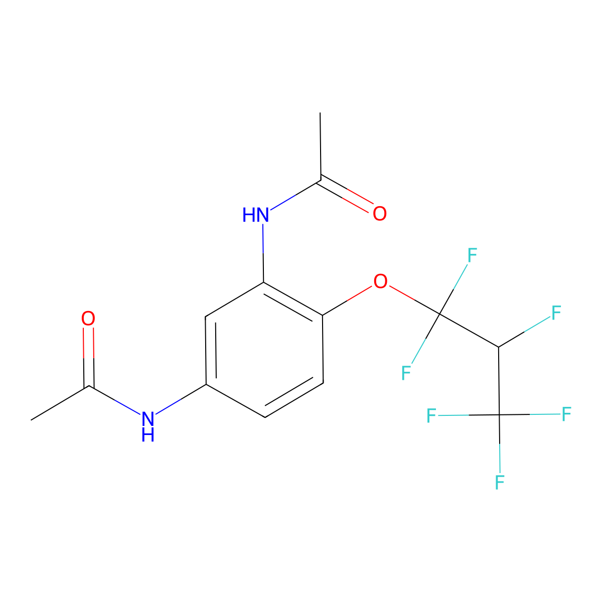 N-[3-acetamido-4-(1,1,2,3,3,3-hexafluoropropoxy)phenyl]acetamide molecular structure, CAS 321689-49-0