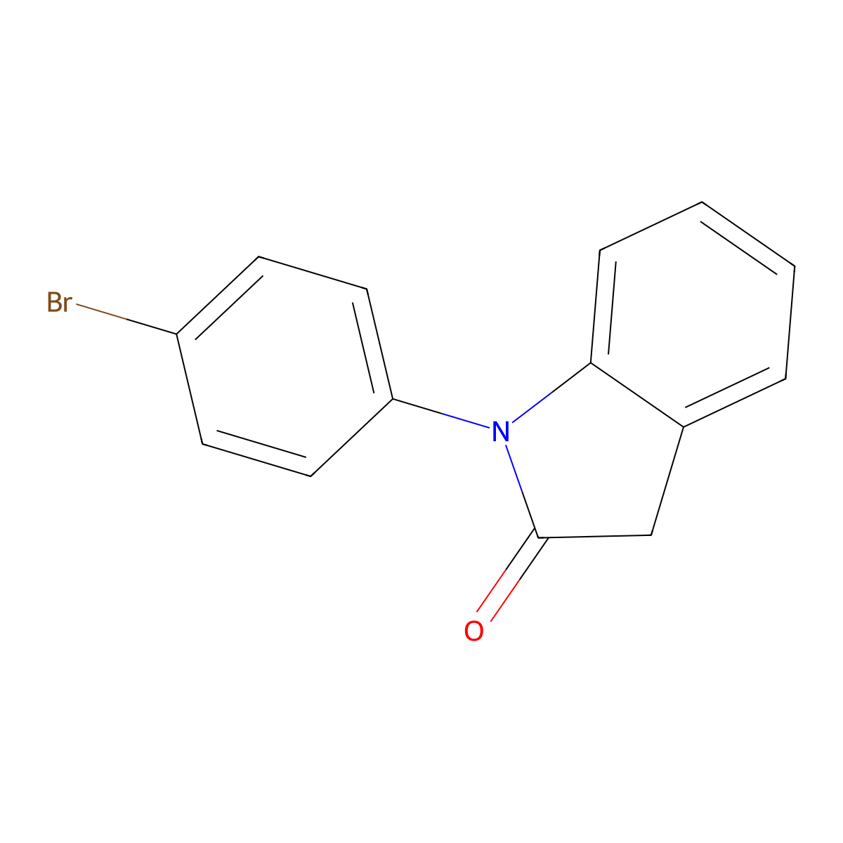 1-(4-Bromophenyl)indolin-2-one molecular structure, CAS 321689-84-3