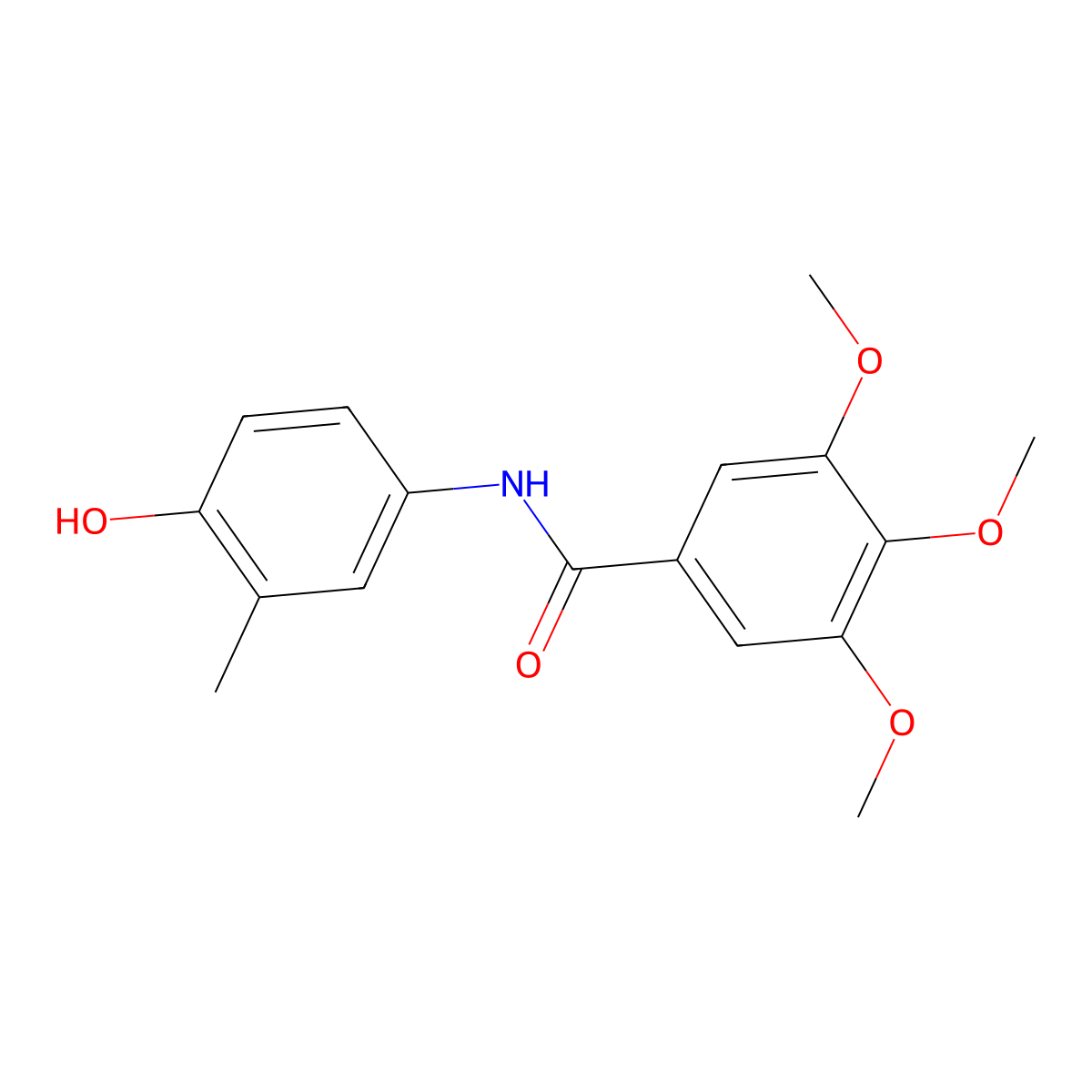 N-(4-hydroxy-3-methylphenyl)-3,4,5-trimethoxybenzamide molecular structure, CAS 321691-53-6