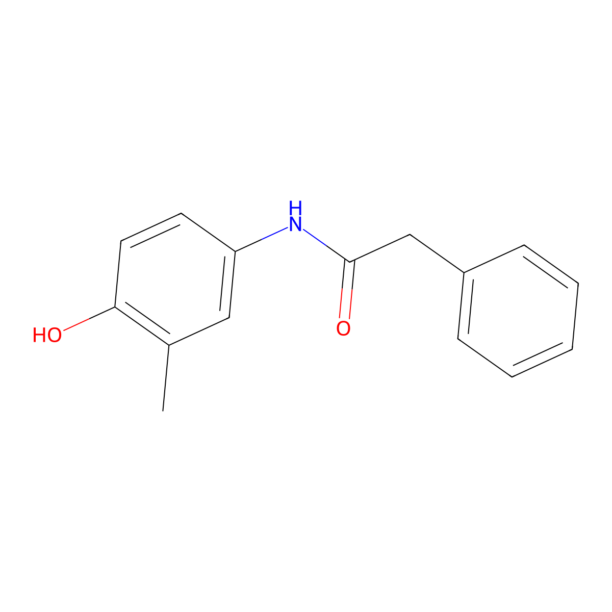 N-(4-hydroxy-3-methylphenyl)-2-phenylacetamide molecular structure, CAS 321691-61-6