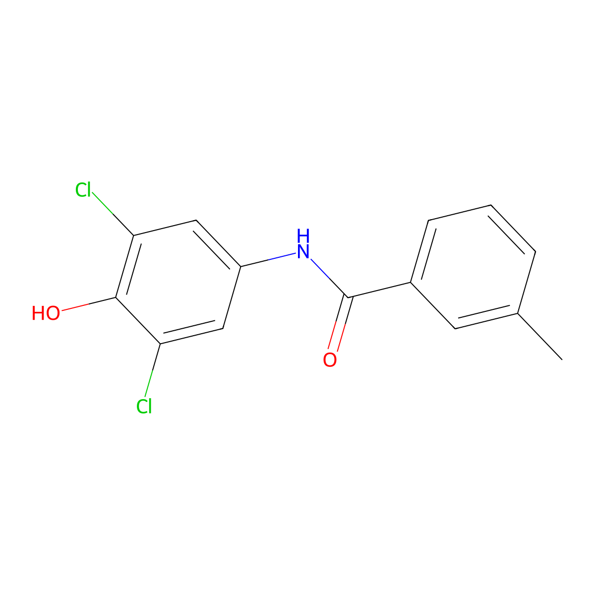 N-(3,5-dichloro-4-hydroxyphenyl)-3-methylbenzamide molecular structure, CAS 321692-14-2