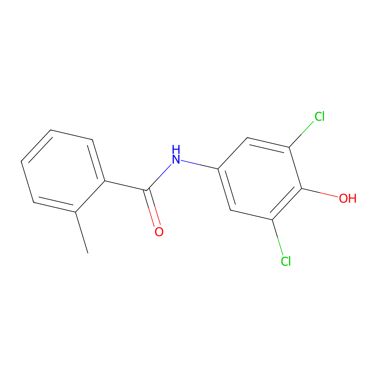 N-(3,5-dichloro-4-hydroxyphenyl)-2-methylbenzamide molecular structure, CAS 321692-21-1