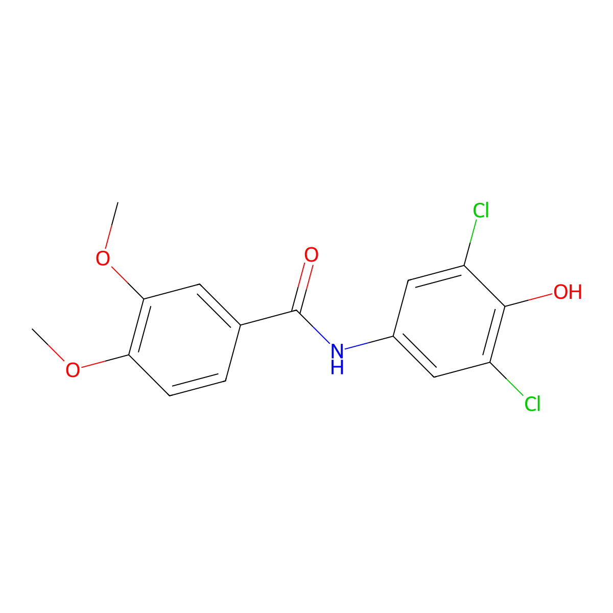 N-(3,5-dichloro-4-hydroxyphenyl)-3,4-dimethoxybenzamide molecular structure, CAS 321692-55-1