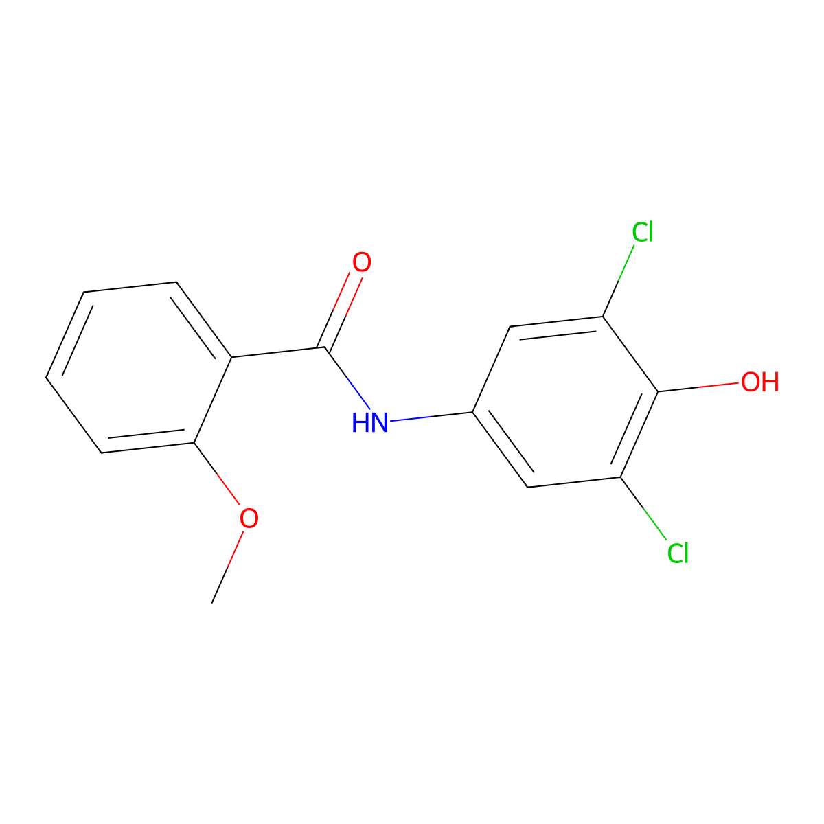 N-(3,5-dichloro-4-hydroxyphenyl)-2-methoxybenzamide molecular structure, CAS 321692-68-6