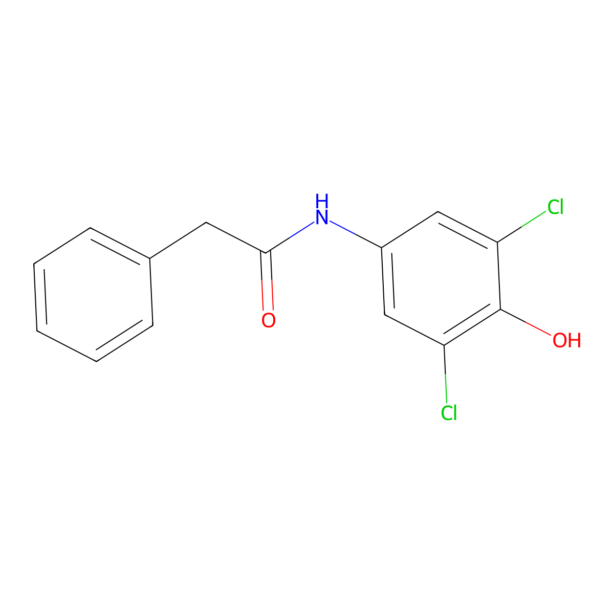 N-(3,5-dichloro-4-hydroxyphenyl)-2-phenylacetamide molecular structure, CAS 321692-73-3