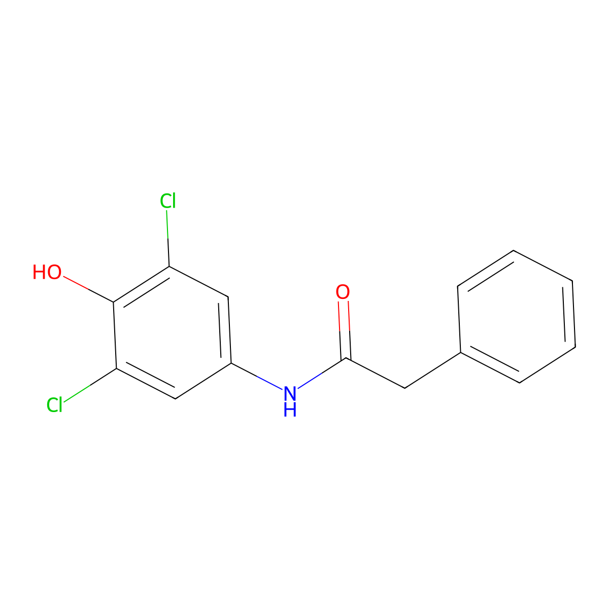 N-(3,5-dichloro-4-hydroxyphenyl)-2-phenylacetamide molecular structure, CAS 321692-73-3