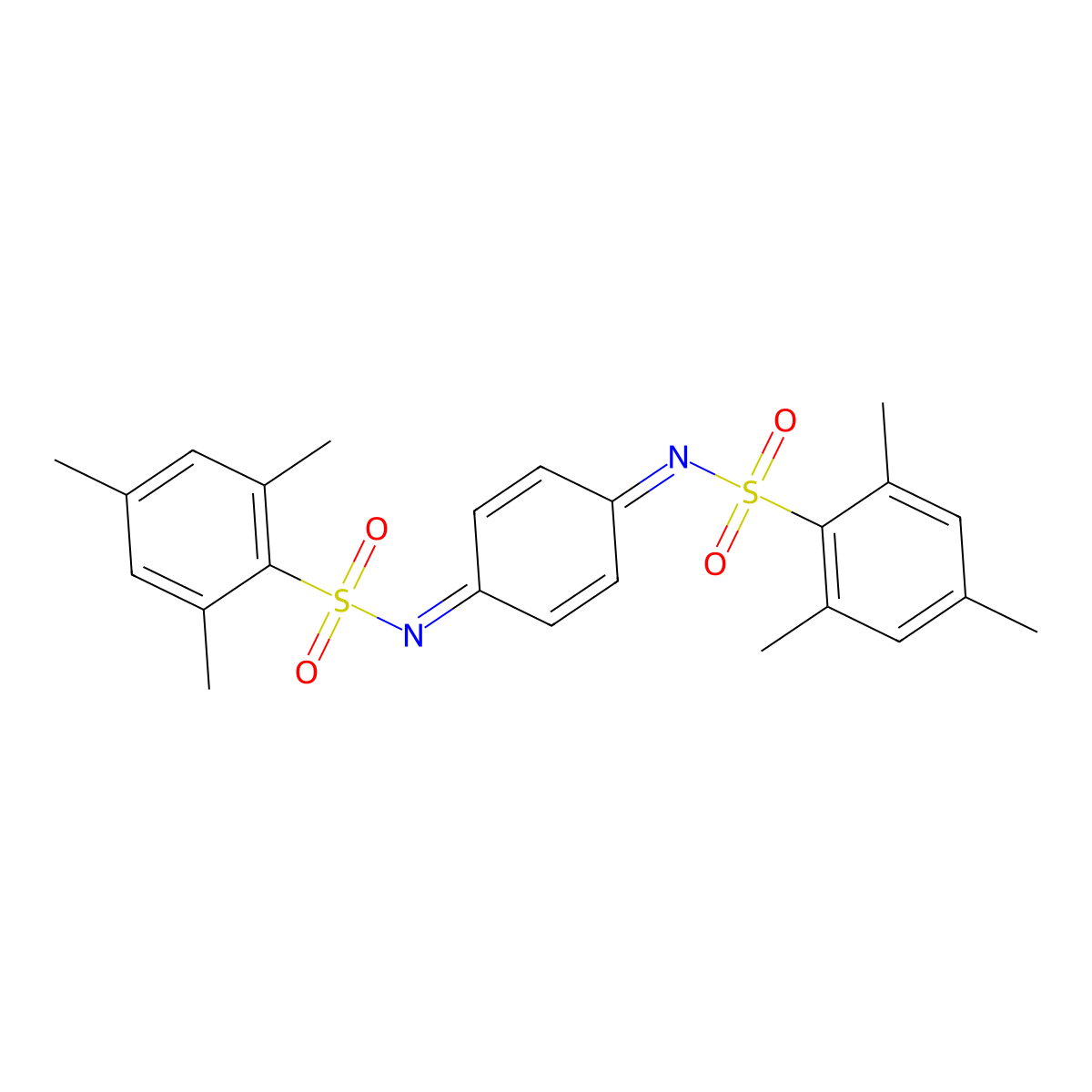 2,4,6-trimethyl-N-[4-(2,4,6-trimethylphenyl)sulfonyliminocyclohexa-2,5-dien-1-ylidene]benzenesulfonamide molecular structure, CAS 321693-44-1
