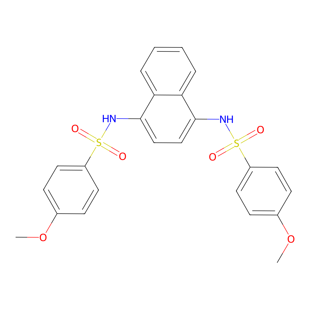 N,N'-Naphthalene-1,4-Diylbis(4-Methoxybenzenesulfonamide) molecular structure, CAS 321694-20-6