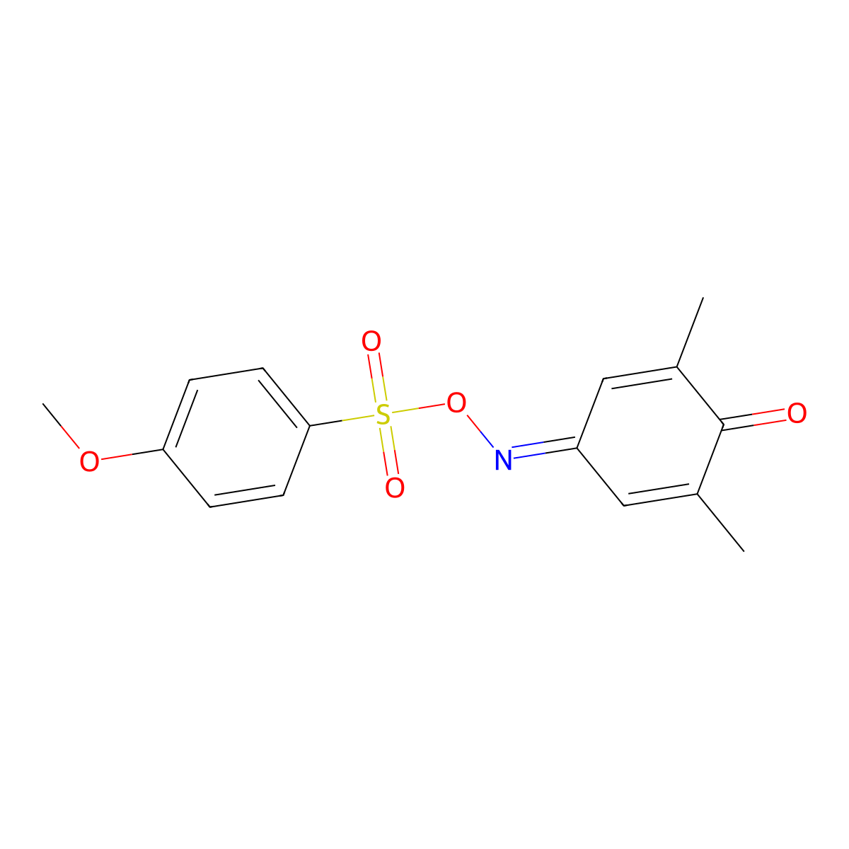 [(3,5-Dimethyl-4-oxocyclohexa-2,5-dien-1-ylidene)amino] 4-methoxybenzenesulfonate molecular structure, CAS 321695-57-2