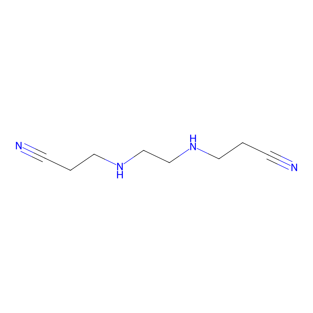 N,N'-Bis(2-cyanoethyl)ethylenediamine molecular structure, CAS 3217-00-3