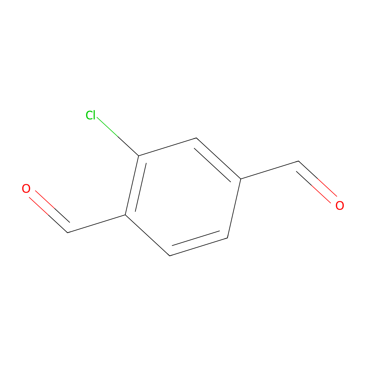 Terephthalaldehyde, chloro- molecular structure, CAS 3217-19-4