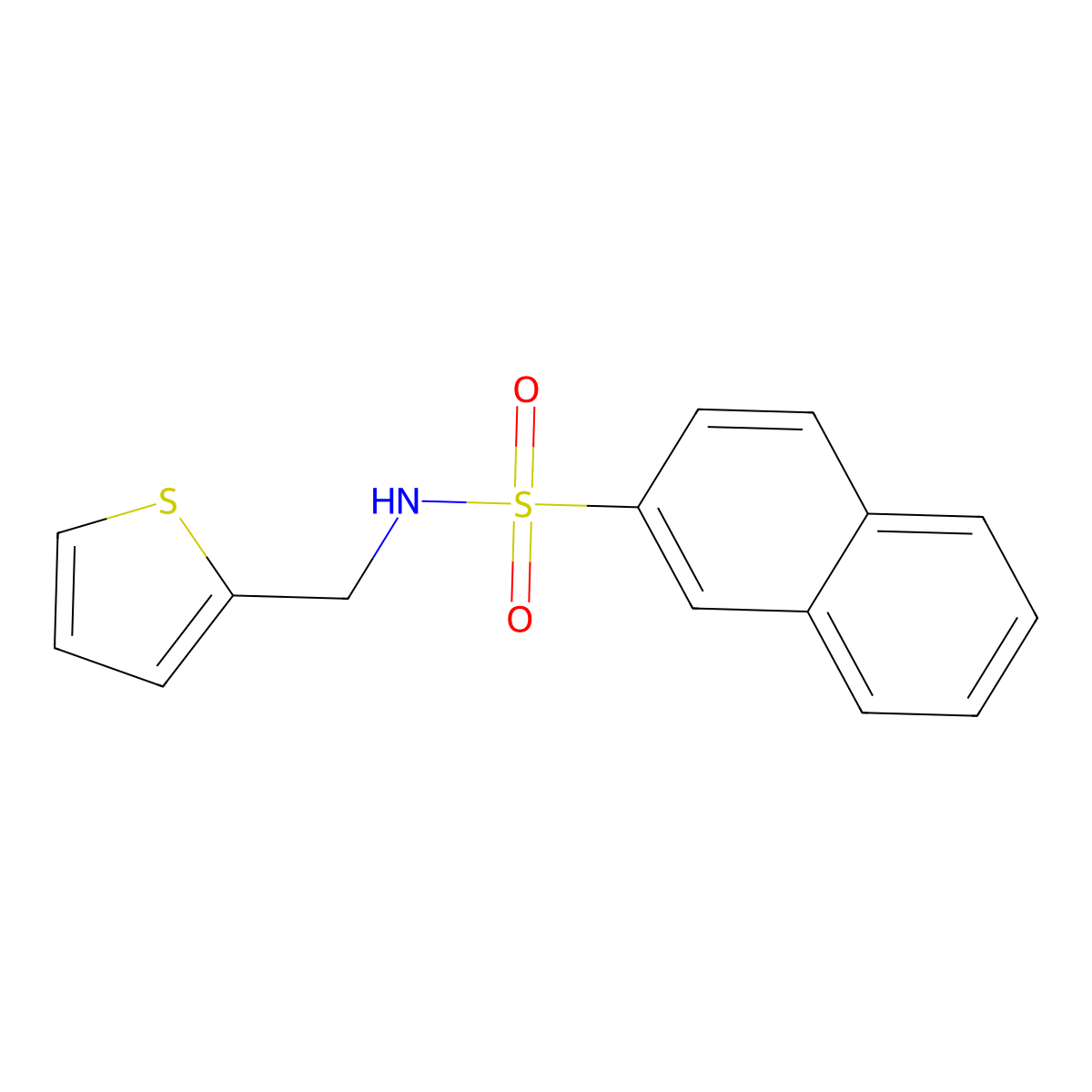 N-(thiophen-2-ylmethyl)naphthalene-2-sulfonamide molecular structure, CAS 321703-37-1