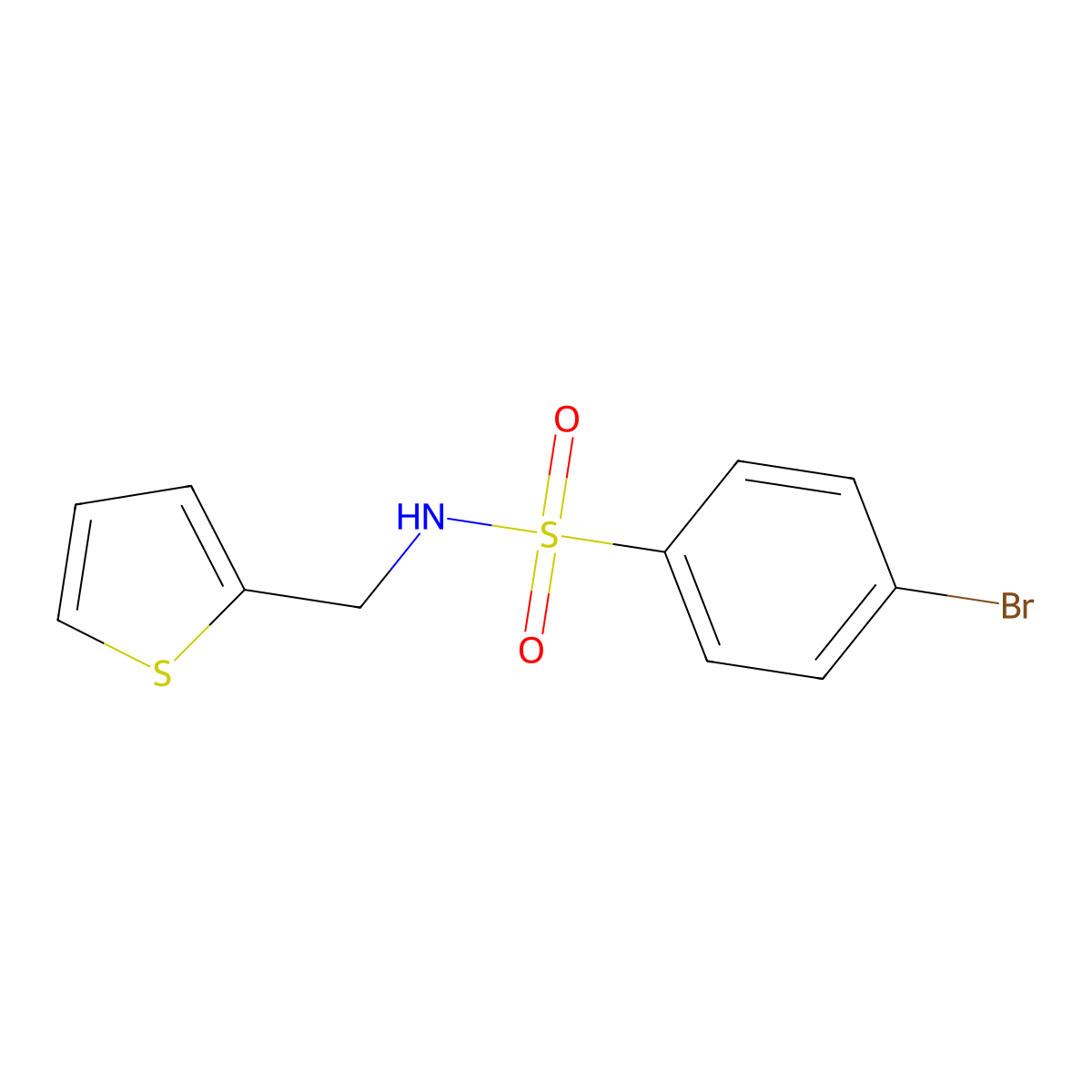 4-bromo-N-(2-thienylmethyl)benzenesulfonamide molecular structure, CAS 321703-42-8