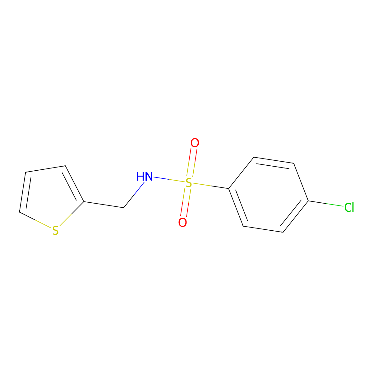 4-chloro-N-(thiophen-2-ylmethyl)benzenesulfonamide molecular structure, CAS 321703-44-0
