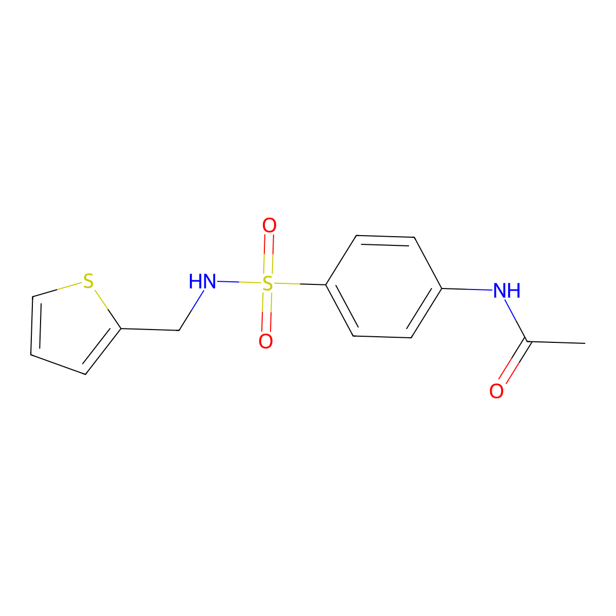 N-[4-(thiophen-2-ylmethylsulfamoyl)phenyl]acetamide molecular structure, CAS 321703-45-1