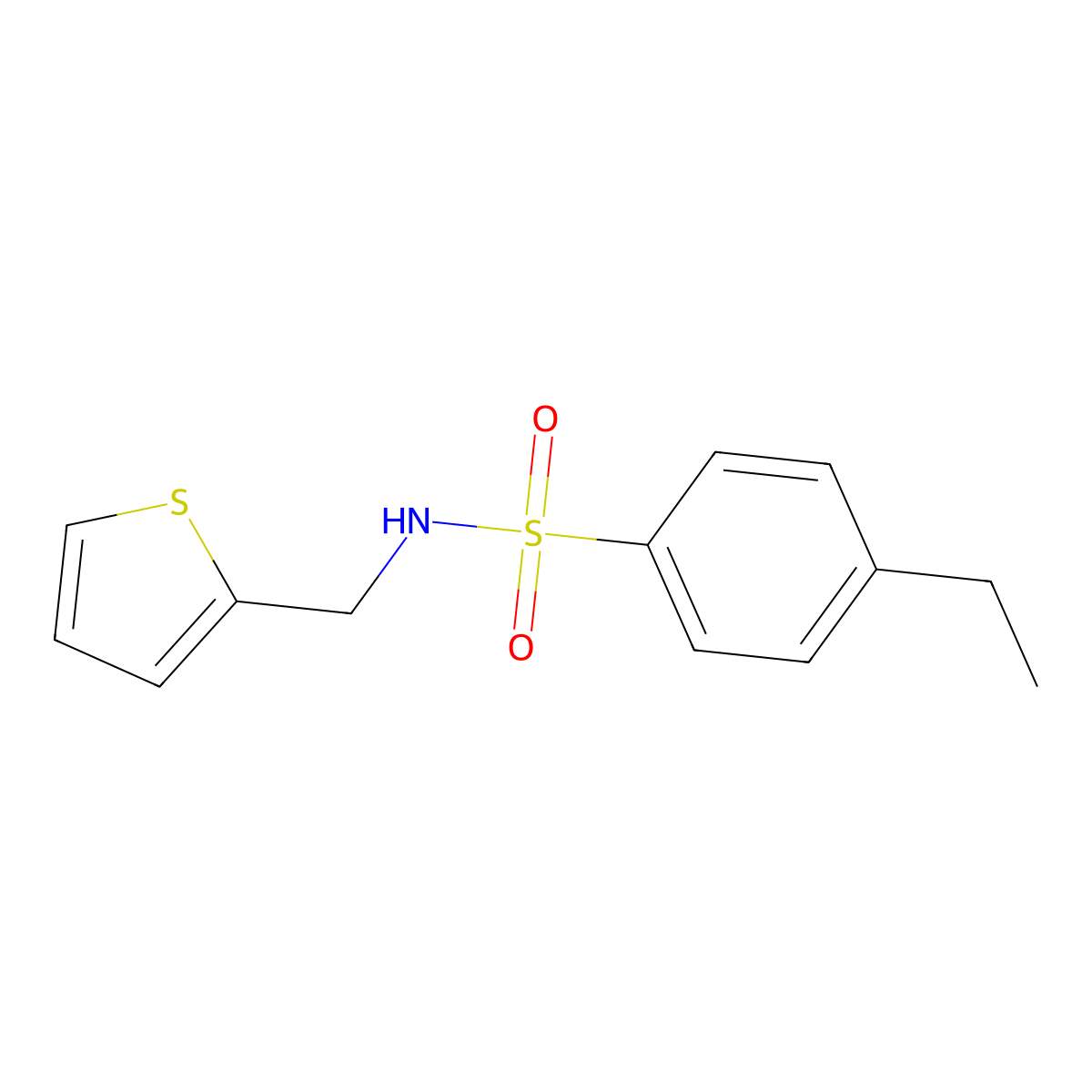 4-ethyl-N-(thiophen-2-ylmethyl)benzenesulfonamide molecular structure, CAS 321703-54-2