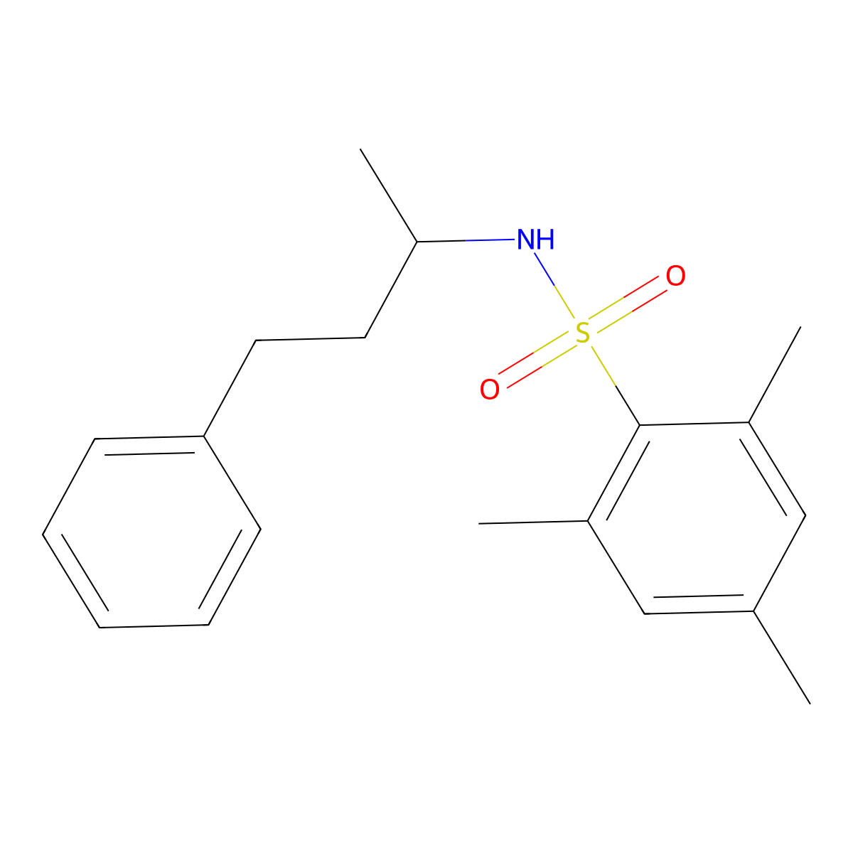 2,4,6-trimethyl-N-(4-phenylbutan-2-yl)benzenesulfonamide molecular structure, CAS 321703-79-1