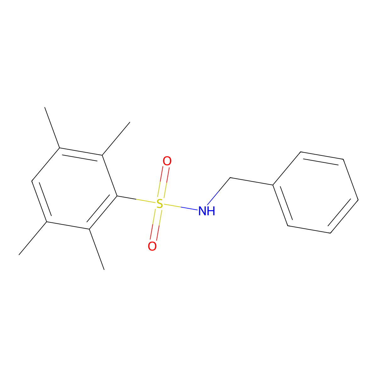 N-benzyl-2,3,5,6-tetramethylbenzenesulfonamide molecular structure, CAS 321704-17-0