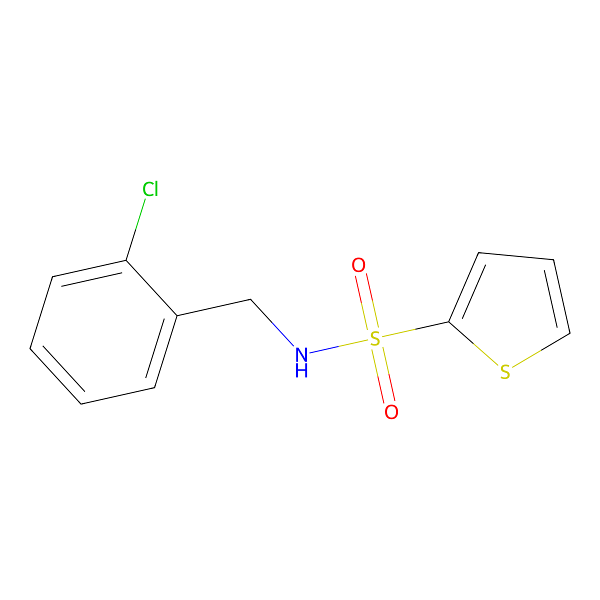 N-[(2-chlorophenyl)methyl]thiophene-2-sulfonamide molecular structure, CAS 321704-41-0