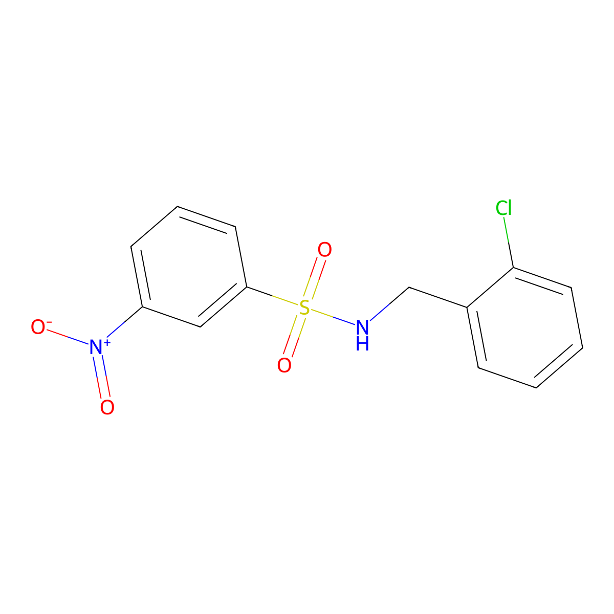 N-(2-chlorobenzyl)-3-nitrobenzenesulfonamide molecular structure, CAS 321704-44-3