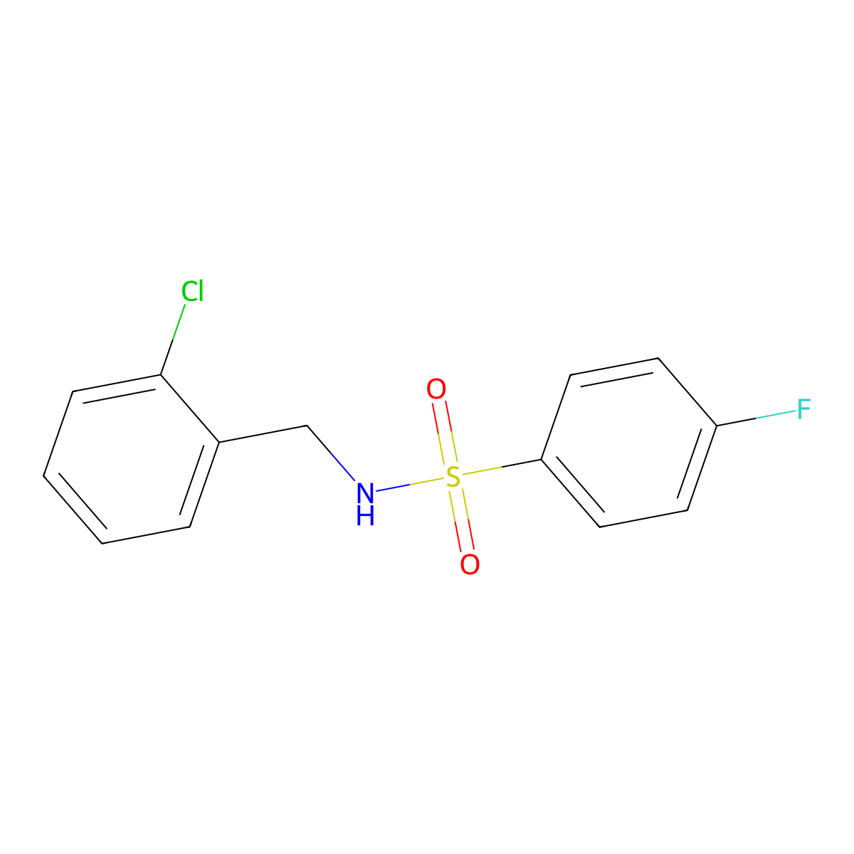 N-[(2-chlorophenyl)methyl]-4-fluorobenzenesulfonamide molecular structure, CAS 321704-46-5
