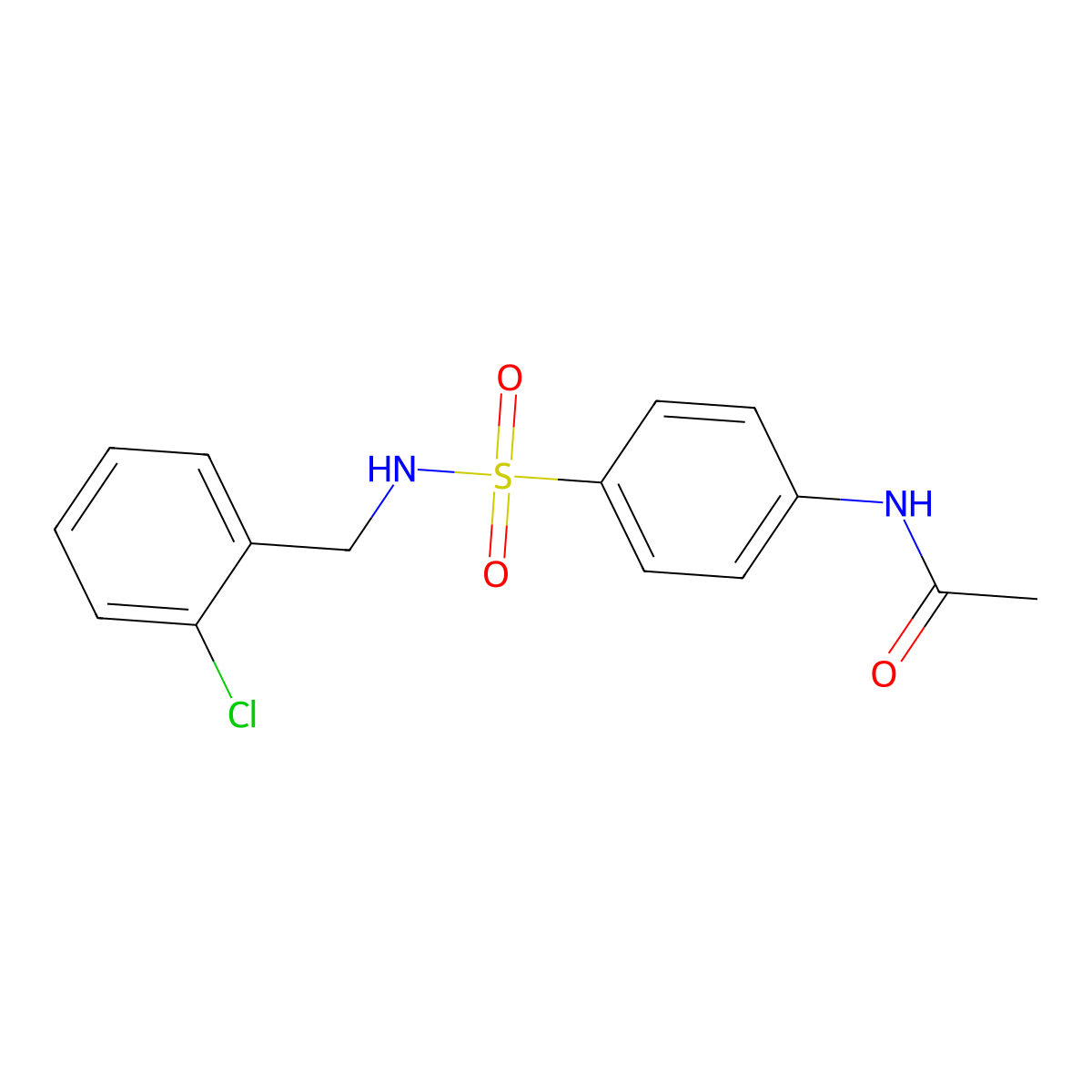 N-[4-[(2-chlorophenyl)methylsulfamoyl]phenyl]acetamide molecular structure, CAS 321704-47-6