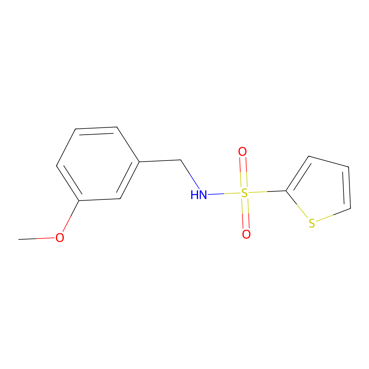 N-[(3-methoxyphenyl)methyl]thiophene-2-sulfonamide molecular structure, CAS 321704-79-4