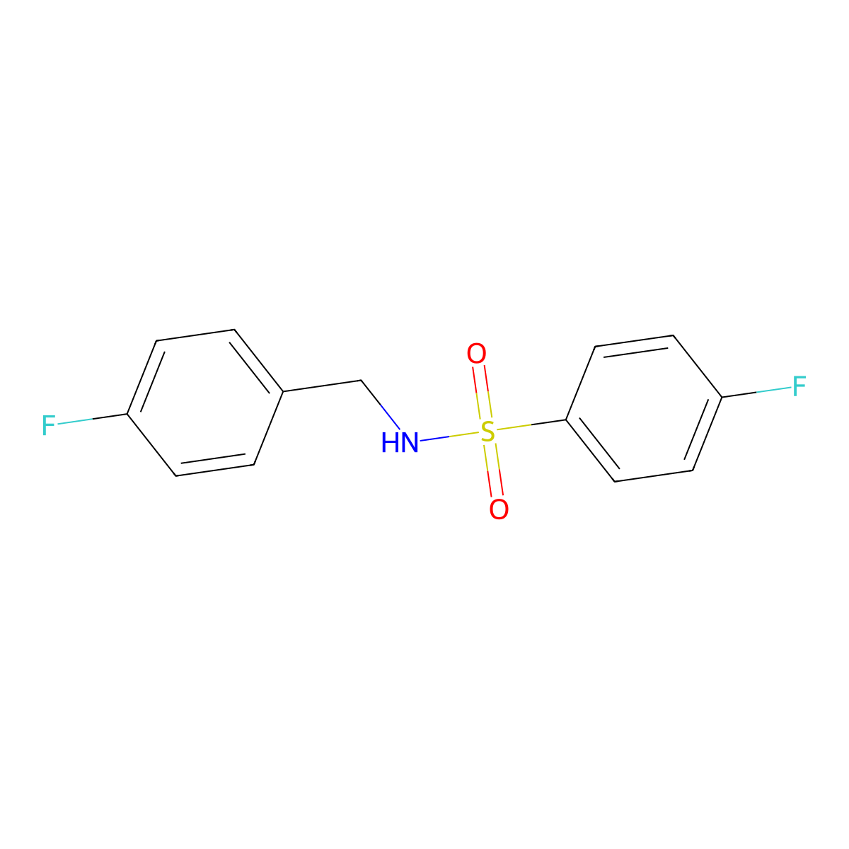 4-fluoro-N-(4-fluorobenzyl)benzenesulfonamide molecular structure, CAS 321705-19-5