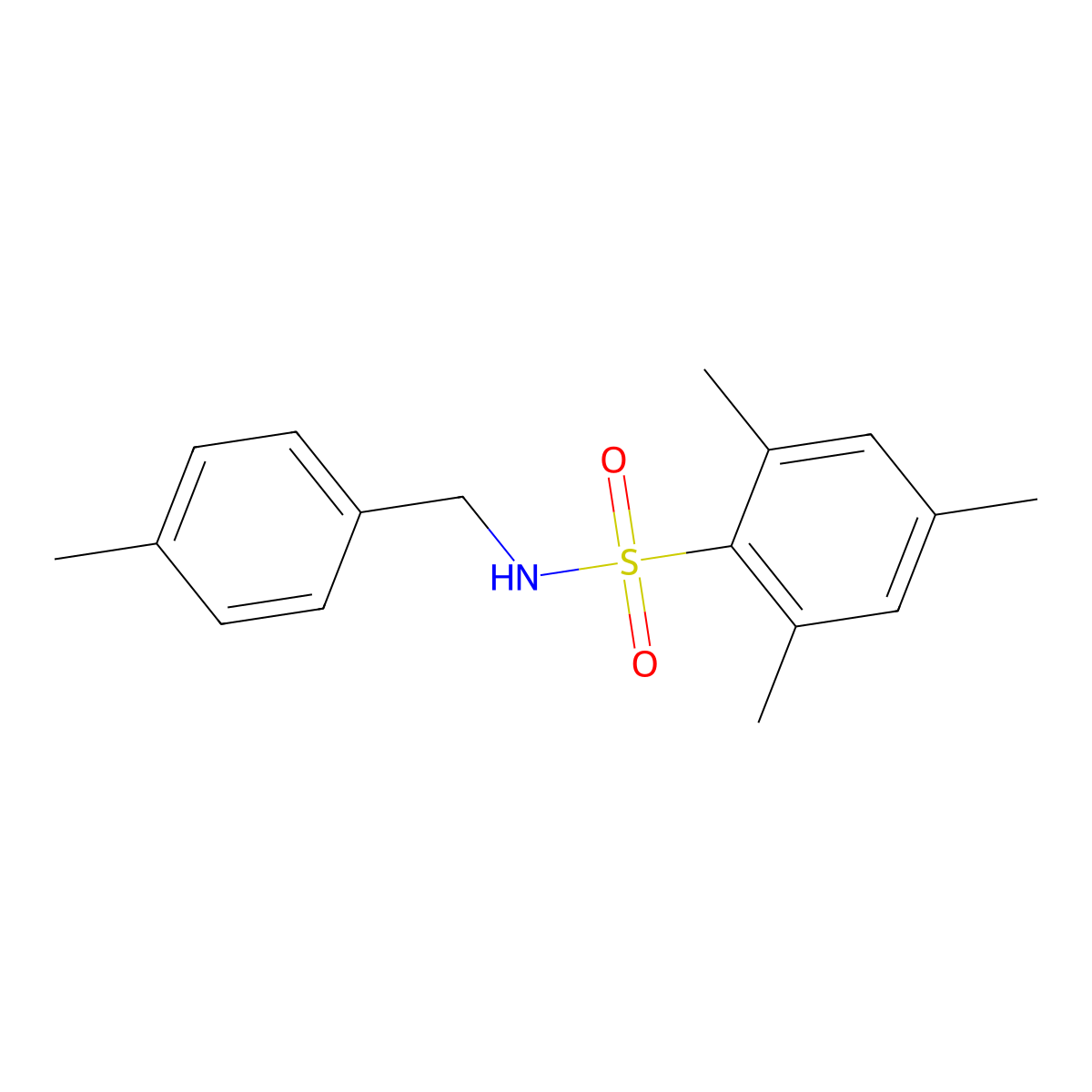 2,4,6-trimethyl-N-(4-methylbenzyl)benzenesulfonamide molecular structure, CAS 321705-53-7