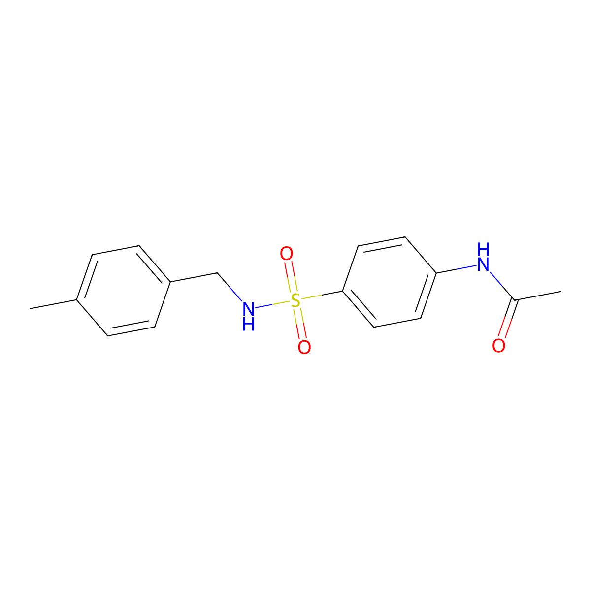 N-[4-(4-Methyl-benzylsulfamoyl)-phenyl]-acetamide molecular structure, CAS 321705-56-0