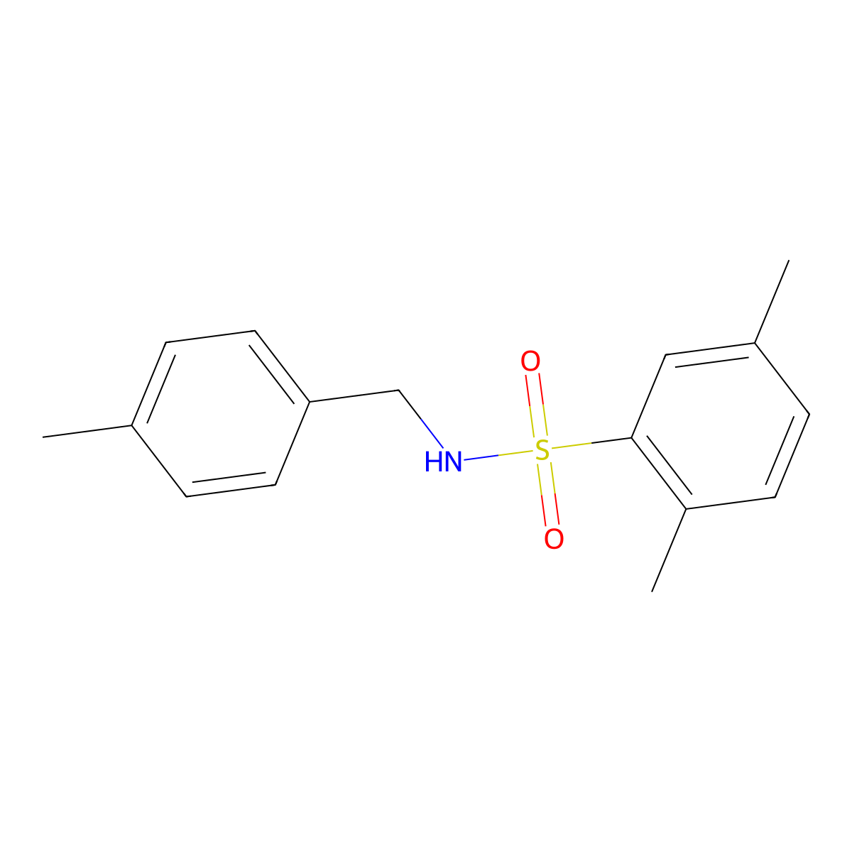 2,5-Dimethyl-N-(4-methylbenzyl)benzenesulfonamide molecular structure, CAS 321705-59-3