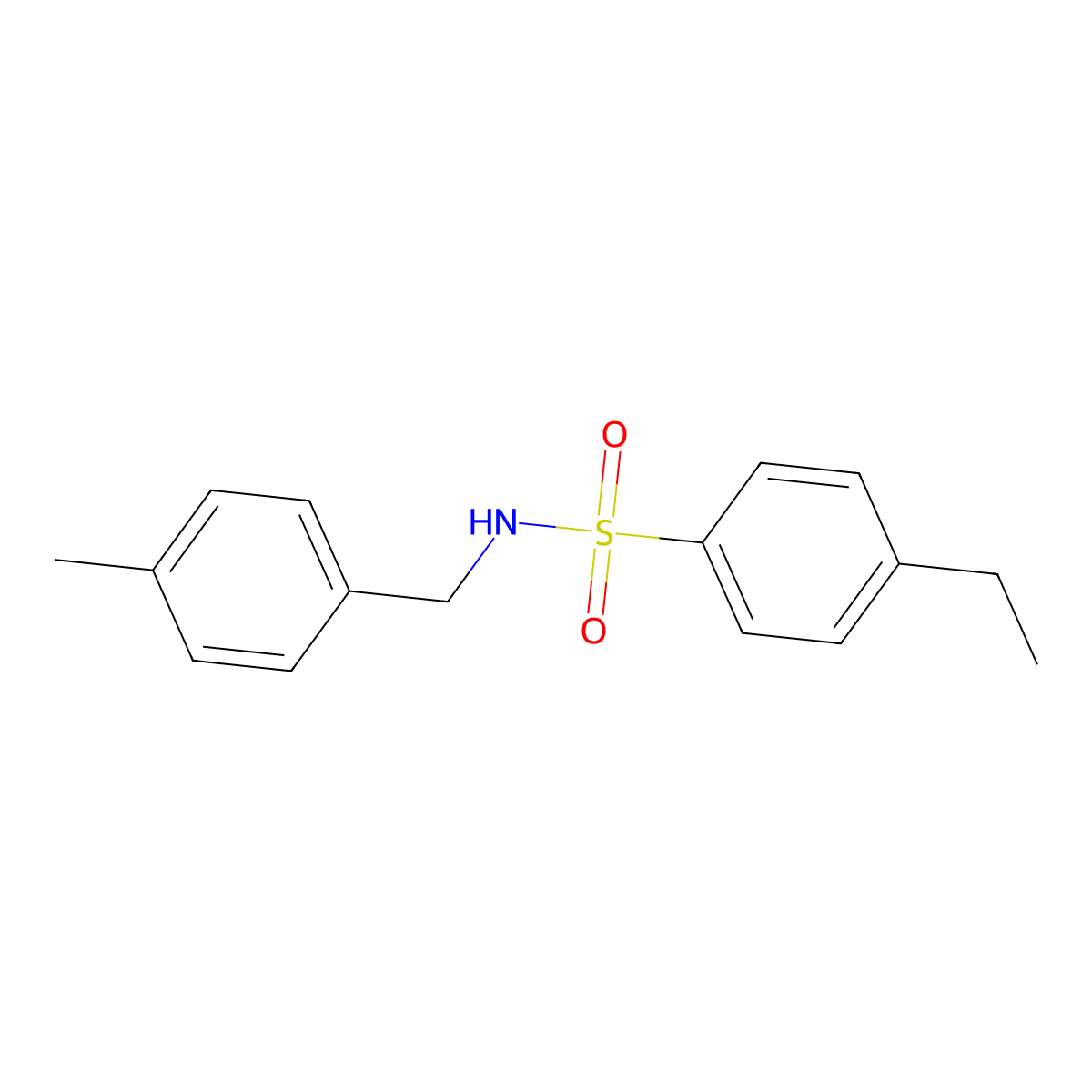 4-ethyl-N-(4-methylbenzyl)benzenesulfonamide molecular structure, CAS 321705-62-8
