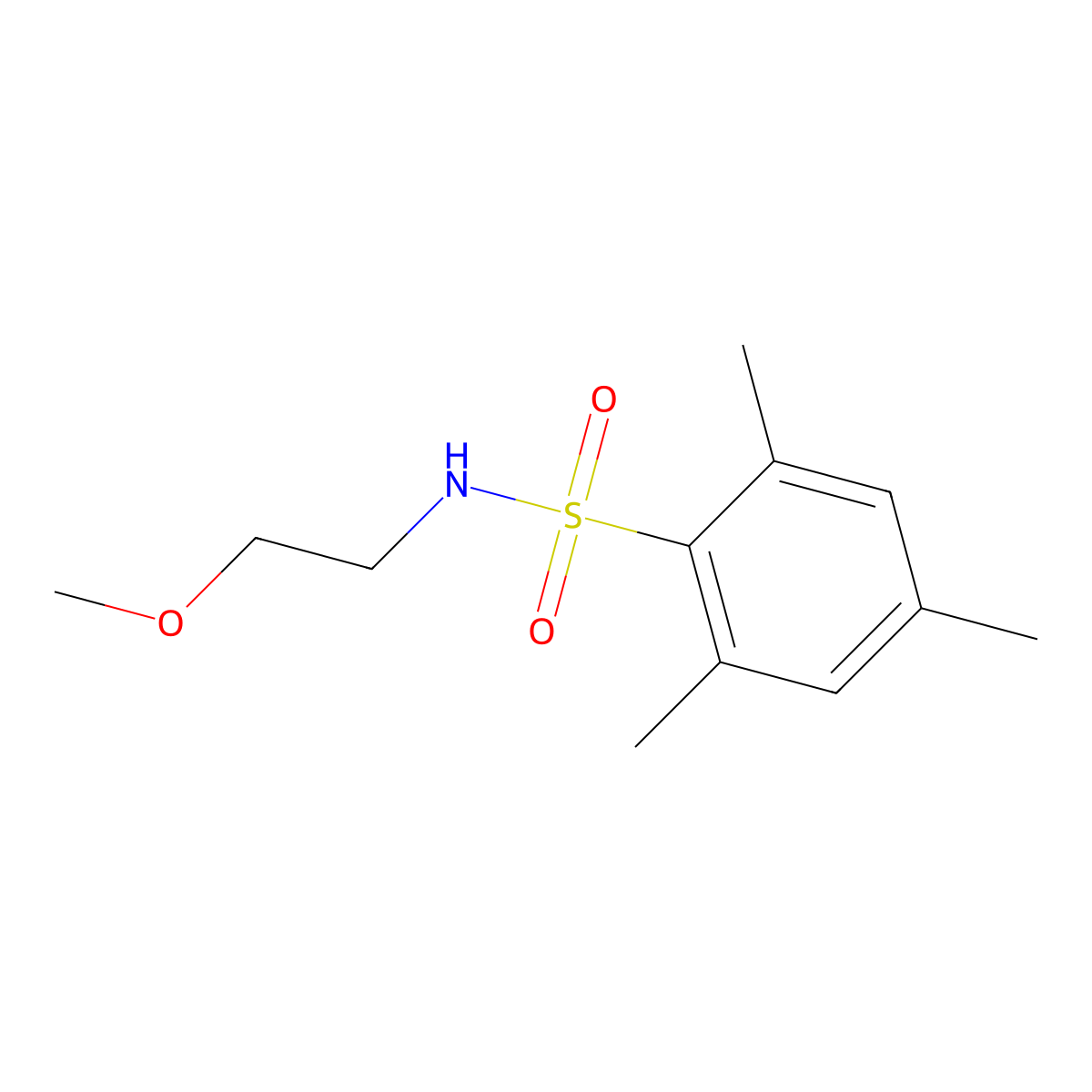 N-(2-methoxyethyl)-2,4,6-trimethylbenzenesulfonamide molecular structure, CAS 321705-87-7