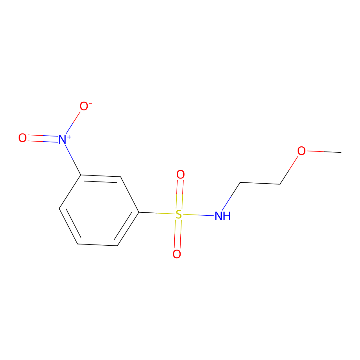 N-(2-methoxyethyl)-3-nitrobenzenesulfonamide molecular structure, CAS 321705-88-8