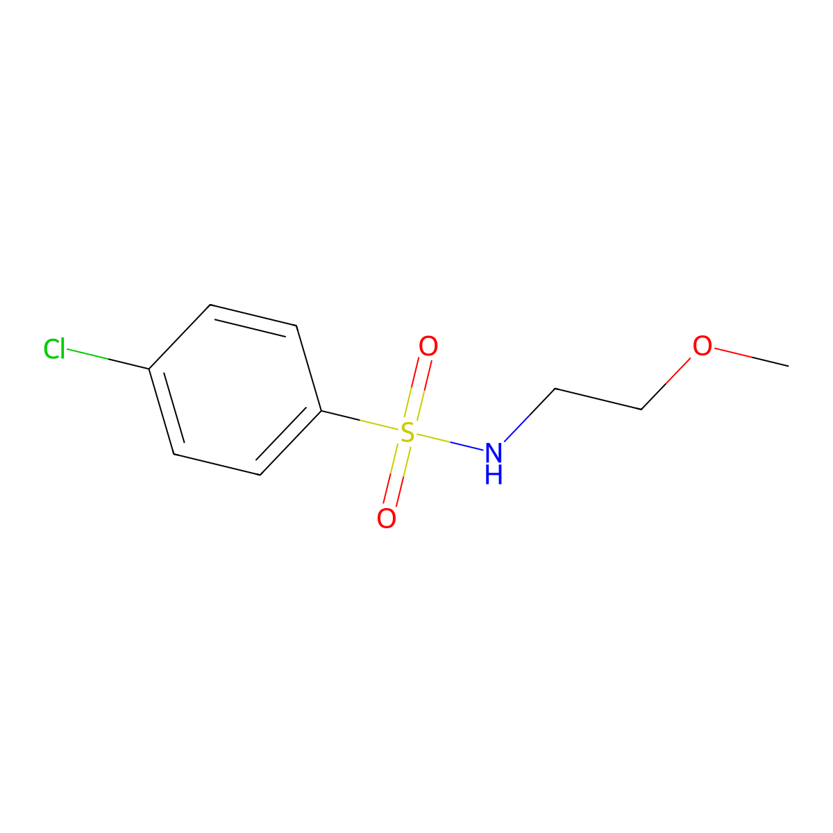 4-chloro-N-(2-methoxyethyl)benzenesulfonamide molecular structure, CAS 321705-91-3