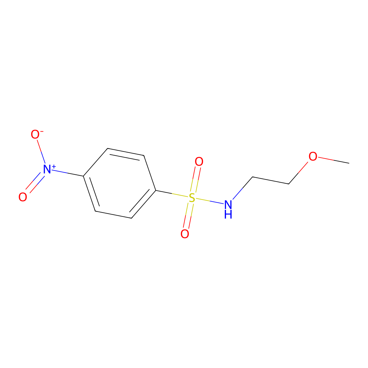 N-(2-methoxyethyl)-4-nitrobenzenesulfonamide molecular structure, CAS 321705-93-5
