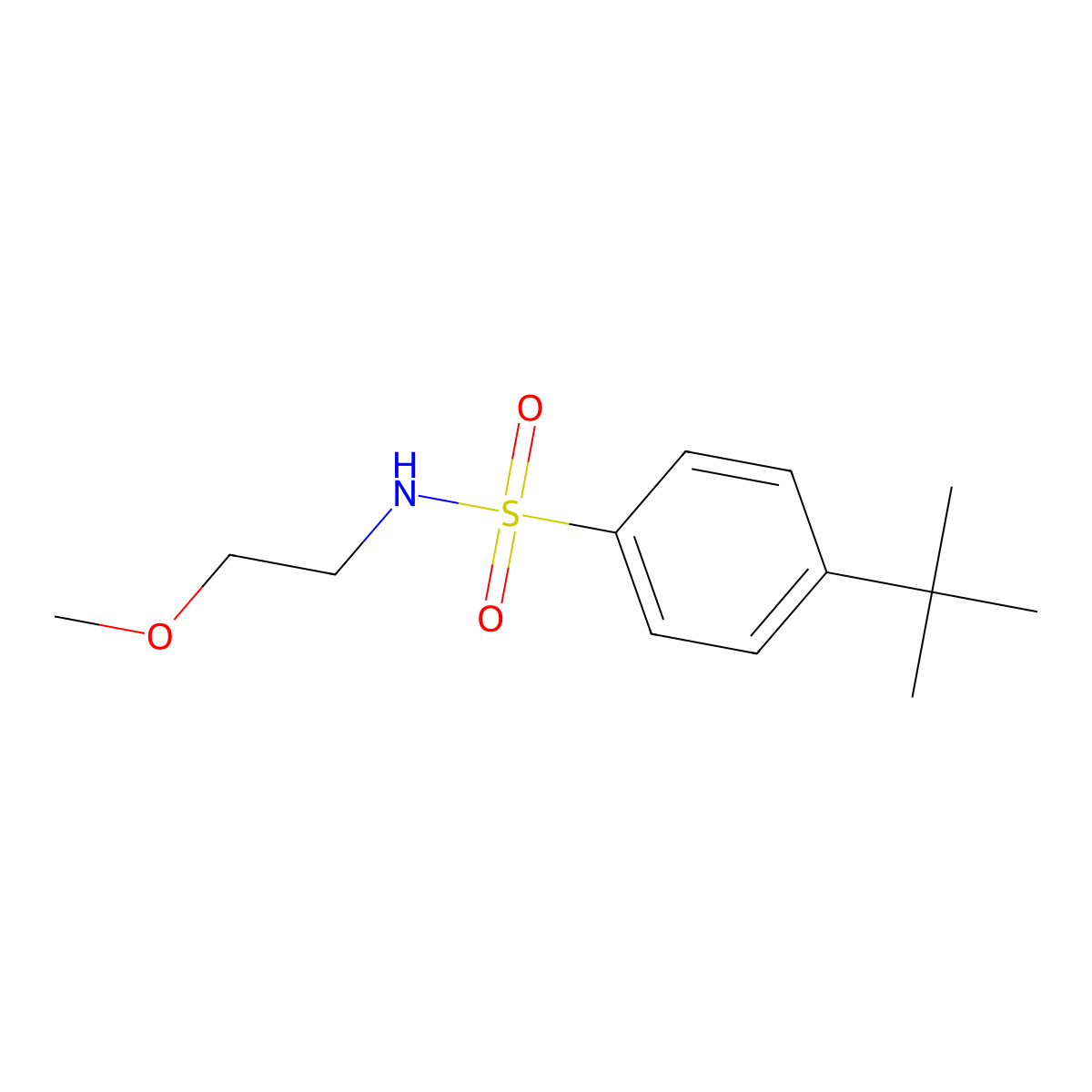 4-tert-butyl-N-(2-methoxyethyl)benzenesulfonamide molecular structure, CAS 321705-94-6