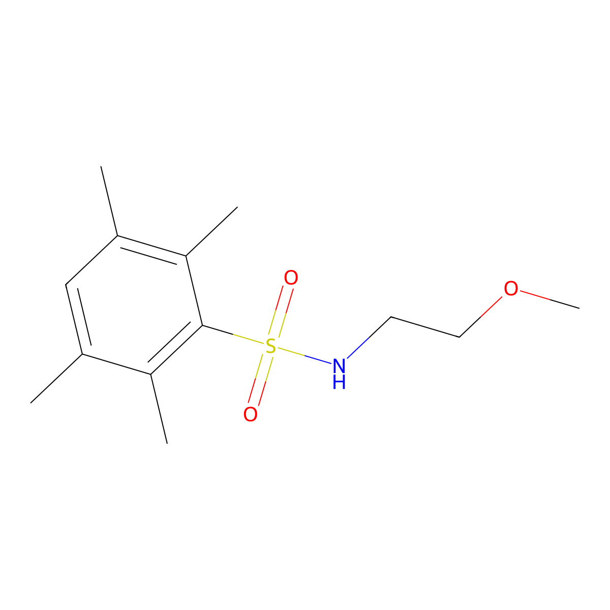 N-(2-methoxyethyl)-2,3,5,6-tetramethylbenzenesulfonamide molecular structure, CAS 321705-96-8