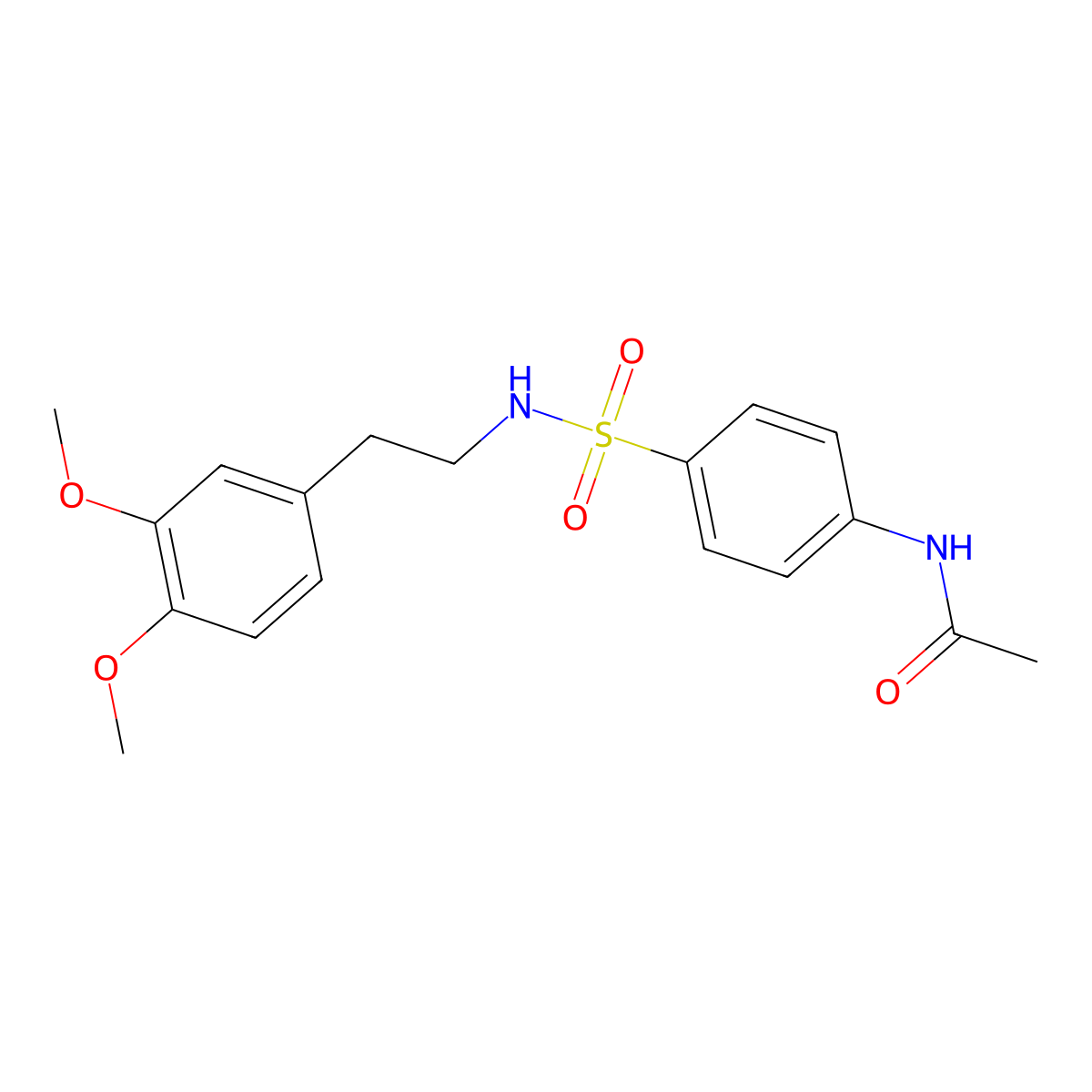 N-(4-{[2-(3,4-dimethoxyphenyl)ethyl]sulfamoyl}phenyl)acetamide molecular structure, CAS 321706-23-4