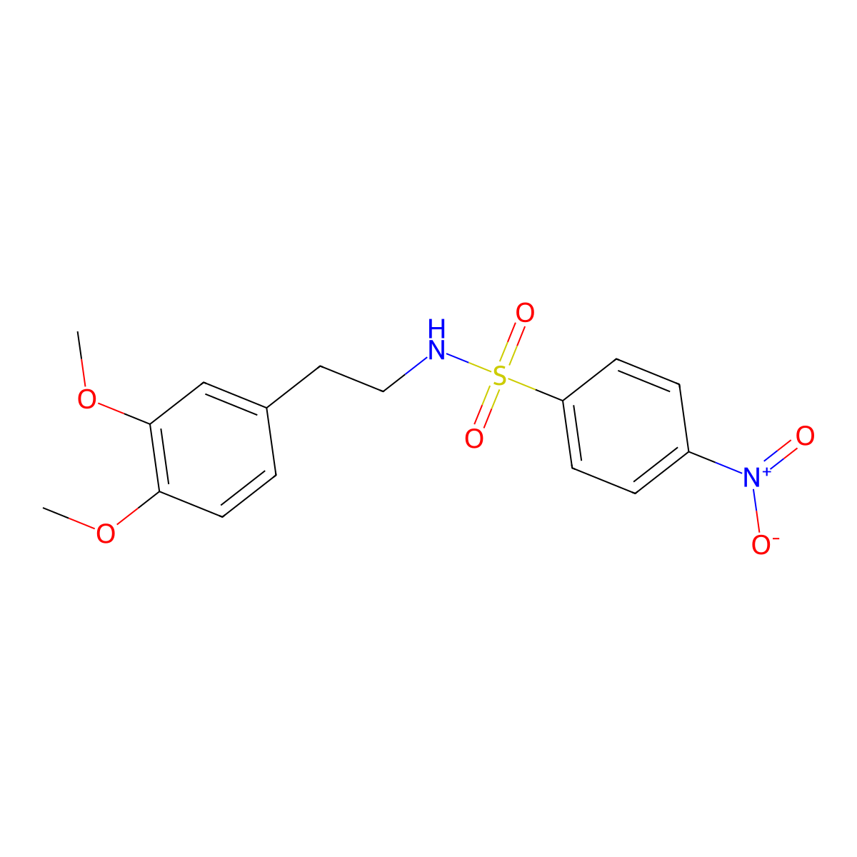 N-[2-(3,4-dimethoxyphenyl)ethyl]-4-nitrobenzenesulfonamide molecular structure, CAS 321706-24-5