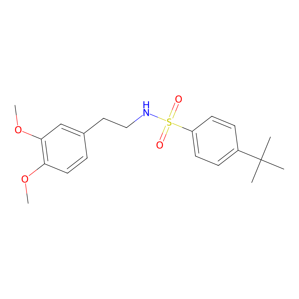 4-tert-butyl-N-[2-(3,4-dimethoxyphenyl)ethyl]benzenesulfonamide molecular structure, CAS 321706-25-6