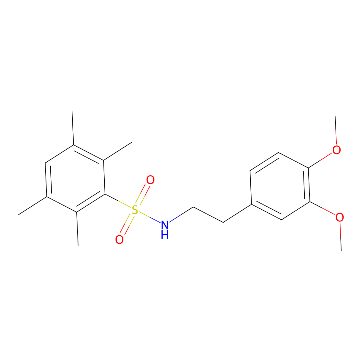 N-[2-(3,4-dimethoxyphenyl)ethyl]-2,3,5,6-tetramethylbenzenesulfonamide molecular structure, CAS 321706-27-8